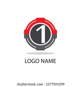 1 number logo symbol design illustration