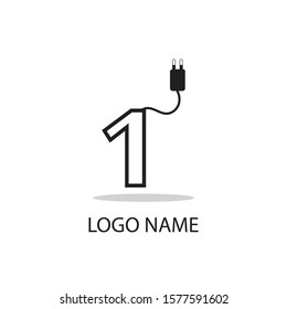 1 number logo symbol design illustration
