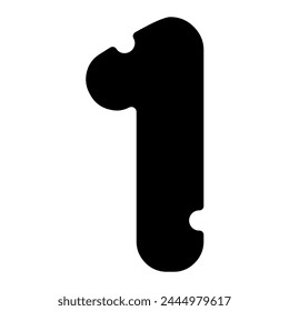 1 number one alphabet typeface, vector graphics. Mice cheese font