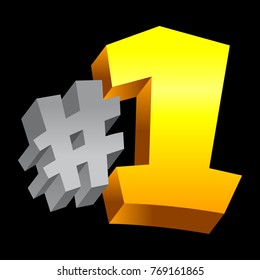 #1 Number One Logo Text Graphic