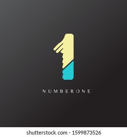1 number scratch design letter logo