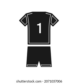 1 number soccer jersey icon isolated on white background. Sports apparel symbol modern, simple, vector, icon for website design, mobile app, ui. Vector Illustration