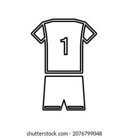 1 number soccer jersey icon isolated on white background. Sports apparel symbol modern, simple, vector, icon for website design, mobile app, ui. Vector illustration