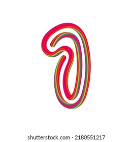 1 number with swirl candy. Vector candy and sugar font for bright logo, your application, sweet identity and more