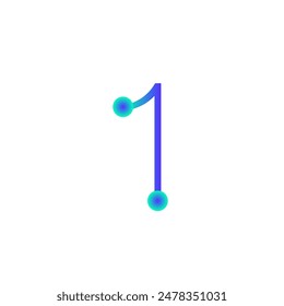 1 number tech logo icon vector eps 