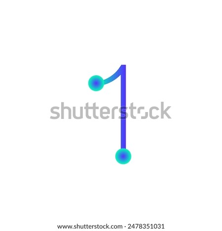 1 number tech logo icon vector eps 