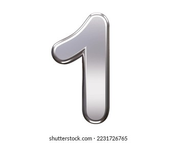 1 Number text effect vector element