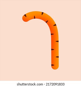 1 Nummer-Tiger-Design. Vektortier, einzelne Schriftart für wild lebende Tiere, Logo für App, Konzept für wild lebende Tiere, Schlagzeilen für Tierposter und mehr