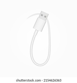 1 número usb cable estilo vector realista. Fuente aislada para logotipo, aplicación, diseño de tecnología creativa y más