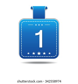 1 Number Vector blue Web Icon
