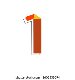   1 number vector and clip art