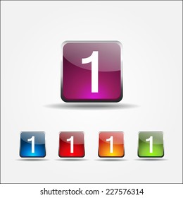 1 Number Vector Colorful Web Icon
