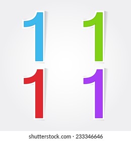 1 Number Vector Colorful Web Icon