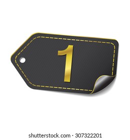 1 Number Vector golden Web Icon