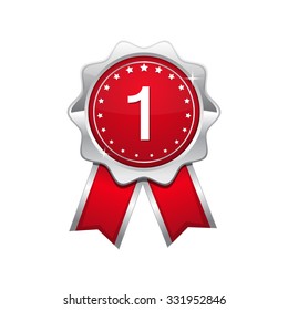 1 Number Vector Red Web Icon