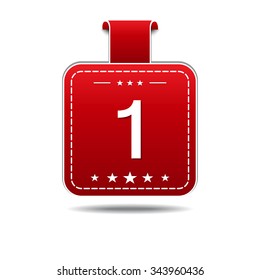 1 Number Vector Red Web Icon