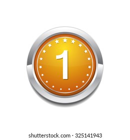 1 Number Yellow Vector Icon Button