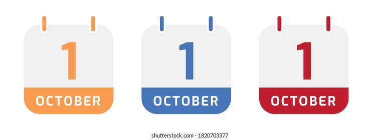1 October calendar vector design