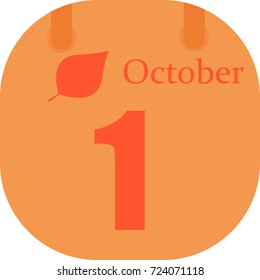 1 October Calendar Vector Illustration Icon