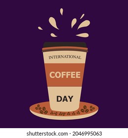 1 October happy Coffee Day. Template for background, banner, card, vector graphic of international coffee day good for international coffee day Vector EPS10 illustration