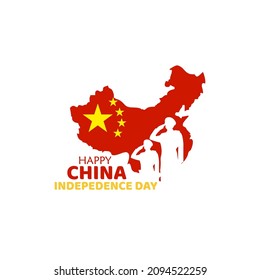 1 october independence day china map background Vector illustration design template