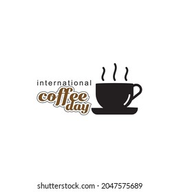 1 October International coffee day Logo. World Coffee day Logo Icon vector illustration on white background.