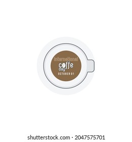 1 October International coffee day Logo. World Coffee day Logo Icon vector illustration on white background.