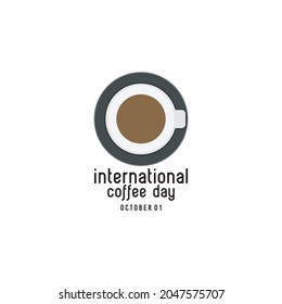 1 October International coffee day Logo. World Coffee day Logo Icon vector illustration on white background.