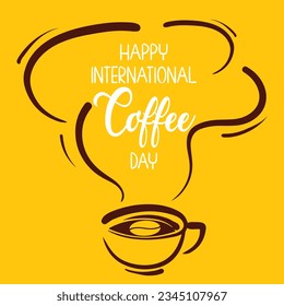 1 October International coffee day vector. World Coffee day vector illustration.