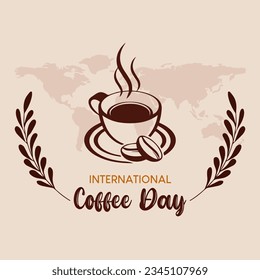 1 October International coffee day vector. World Coffee day vector illustration.