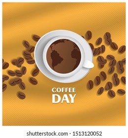 1 october, International or national Coffee Day. greeting card, poster and banner. Vector illustration background