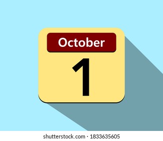 1. Oktober - Vektorkunst eines Kalenderbildes