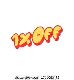 1% de descuento Diseño de Vector de etiqueta de negocio