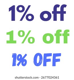 1% off business vector icon