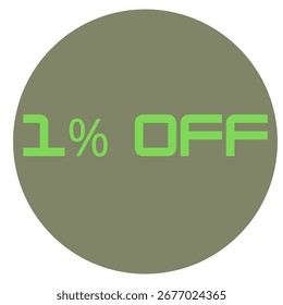 1% de descuento icono de Vector de negocios