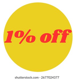 1% de descuento icono de Vector de negocios
