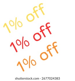 1% off business vector icon