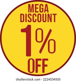 1%, off,%, mega descuento, círculo amarillo y rojo, descuento, mega, descuento, venta, super,icon, tag, especial, ofertas, promoción, carta,publicidad,comercio,especial,vender,vender,ofrecer,marketing