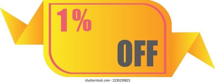 1 off sale% label symbol, Sale tag vector badge template, 1% sale promotion flat icon, 1% Discount offer price label, clearance sale sticker emblem, 12 12 and black Friday discount modern colorful