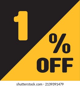 Up To 1% Off Special Offer sale sticker black and gold, vector illustration