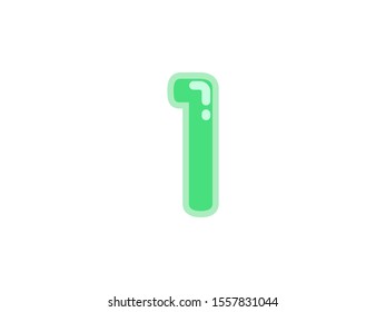 1 one number green vector jelly glossy bright typography for web holiday event 