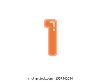 1 one number orange vector jelly glossy bright typography for web holiday event 