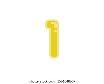 1 one number yellow amber gold marmalade vector jelly glossy bright typography for web holiday event 