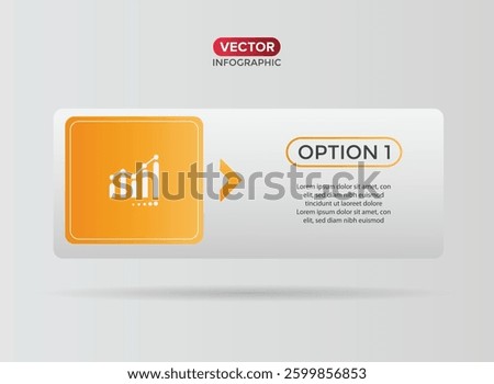 1, one-Step Editable Infographic Template with growth icon for Marketing, Strategy, Presentations, Reports, Workflow and Data Visualization