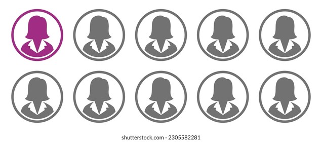 1 out of 10 women vector icon. Vector illustration.