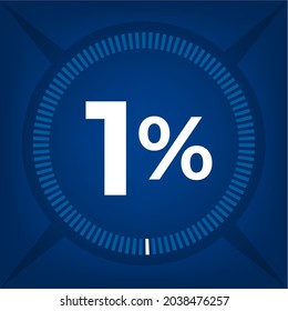 1 % auf dunkelblauem Hintergrund