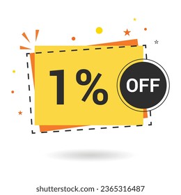 1 percent off. Vector design.