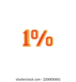1 Percent with pixel art on white background.