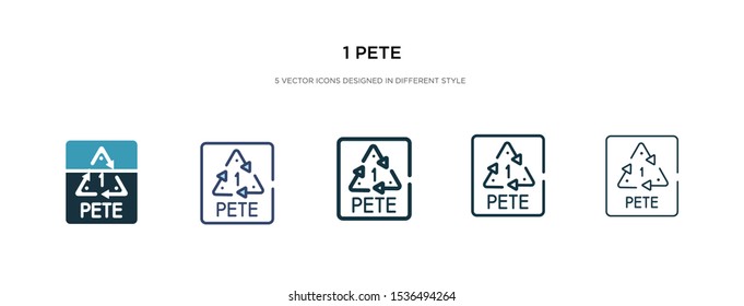 1 pete icon in different style vector illustration. two colored and black 1 pete vector icons designed in filled, outline, line and stroke style can be used for web, mobile, ui