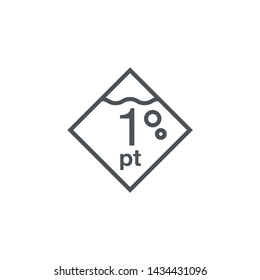 1 pint sign (pt mark) estimated volumes gallons (gal) Vector symbol gal packaging, labels used for prepacked foods drinks different gallons and pints. 1 pt vol single icon isolated on white background